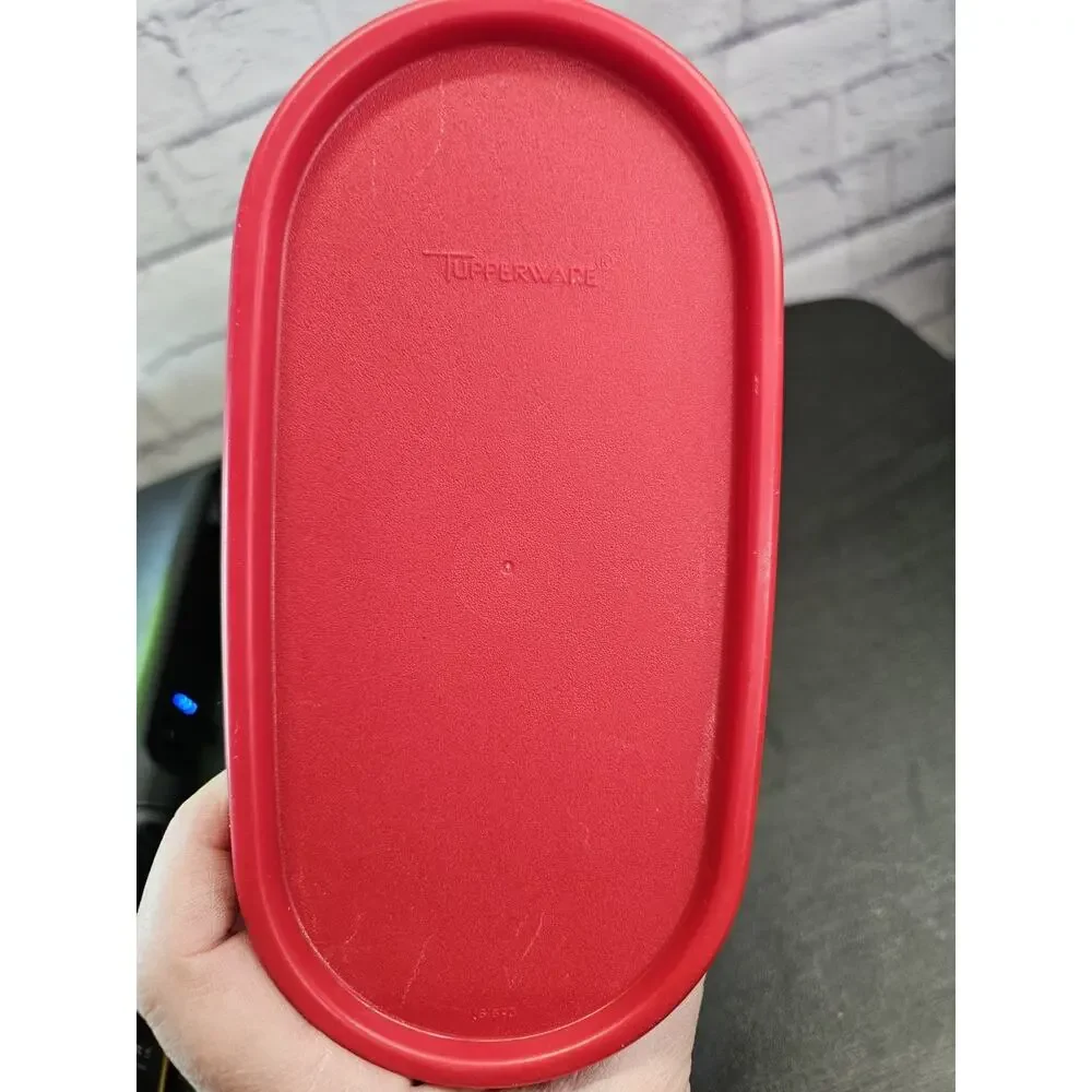 Tupperware Modular Mates Pantry Storage Container 9.75 Cup 2.3L Red Lid Tall